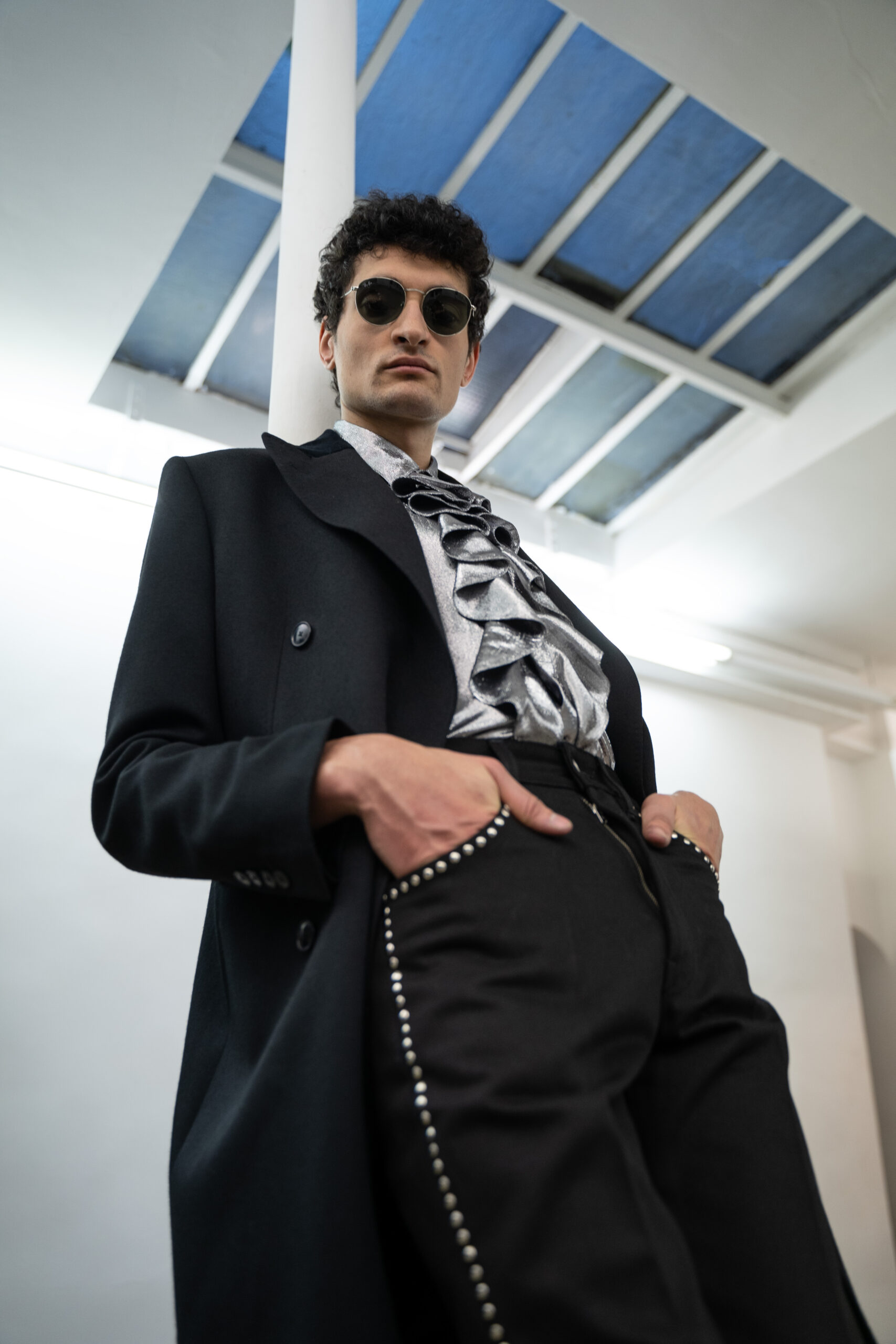 Othman fashion portrait - long black coat