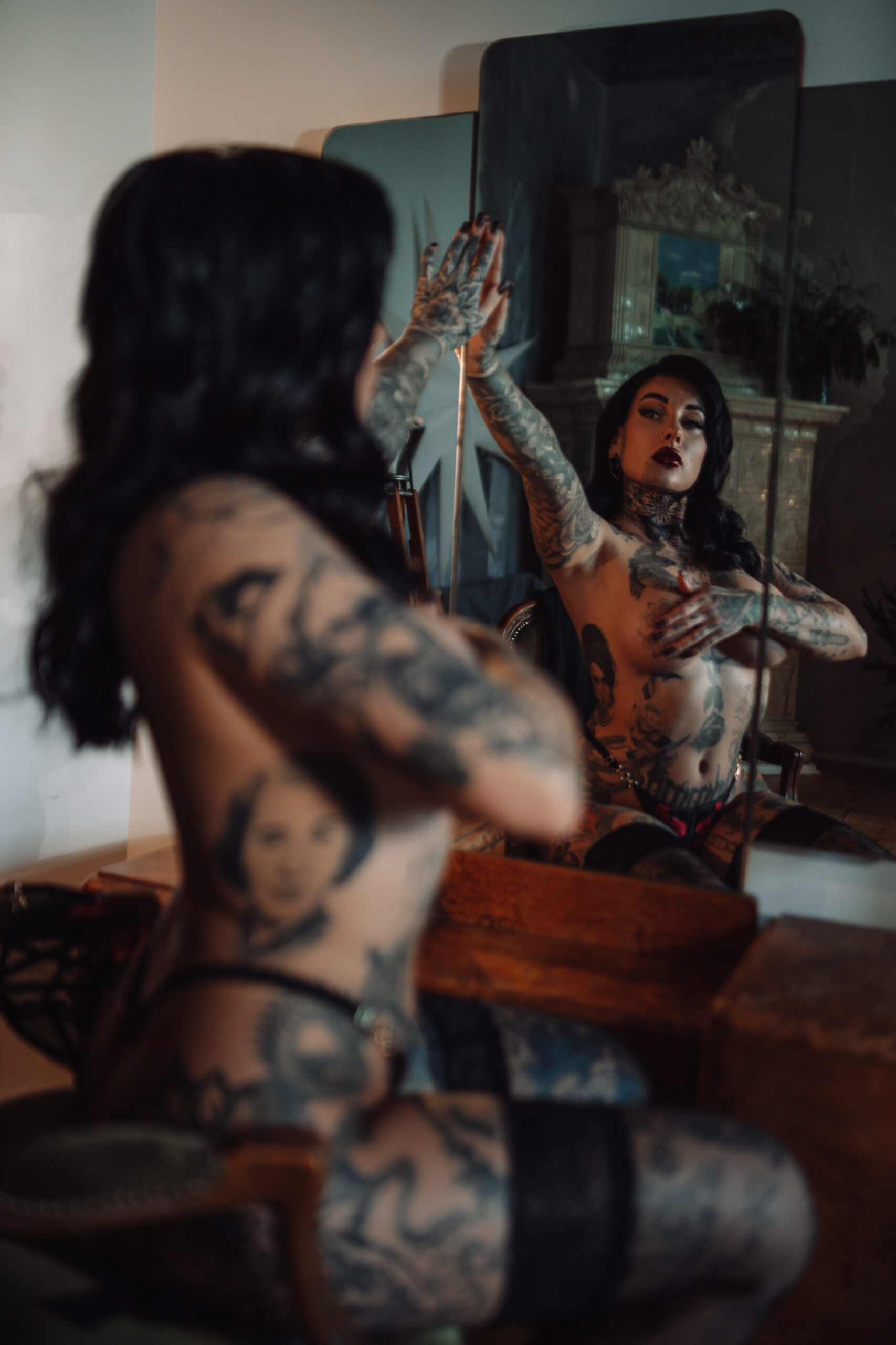 Sensual girl Kiki in retro style